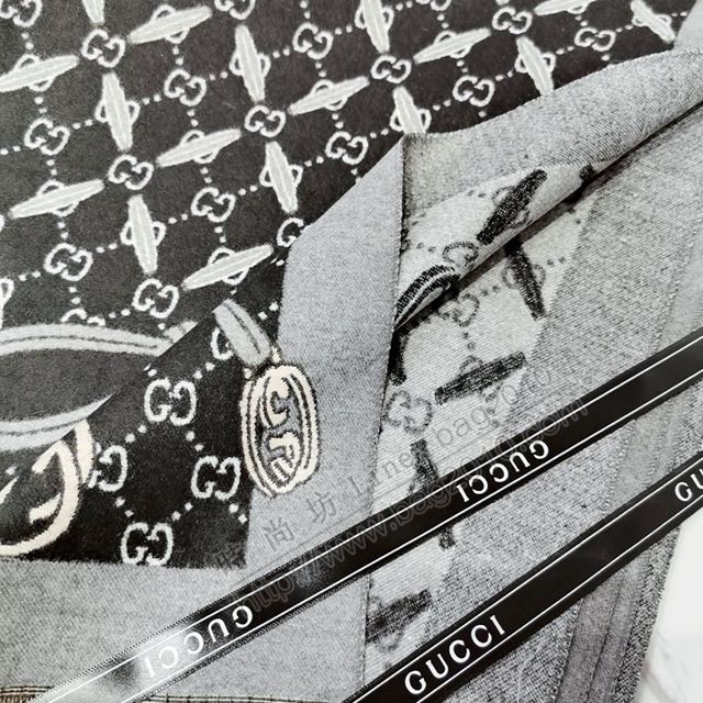 GUCCI圍巾 古馳2019年冬季新款圍巾 羊絨混紡雙面雙色女圍巾 LV披肩  llwj6911